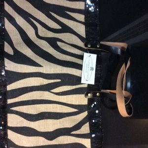 NWT! Muche et Muchette Zebra Sequined Tote.